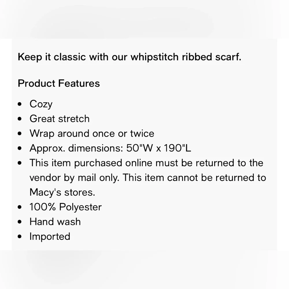 Marcus Adler Whipstich Scarf Off White
